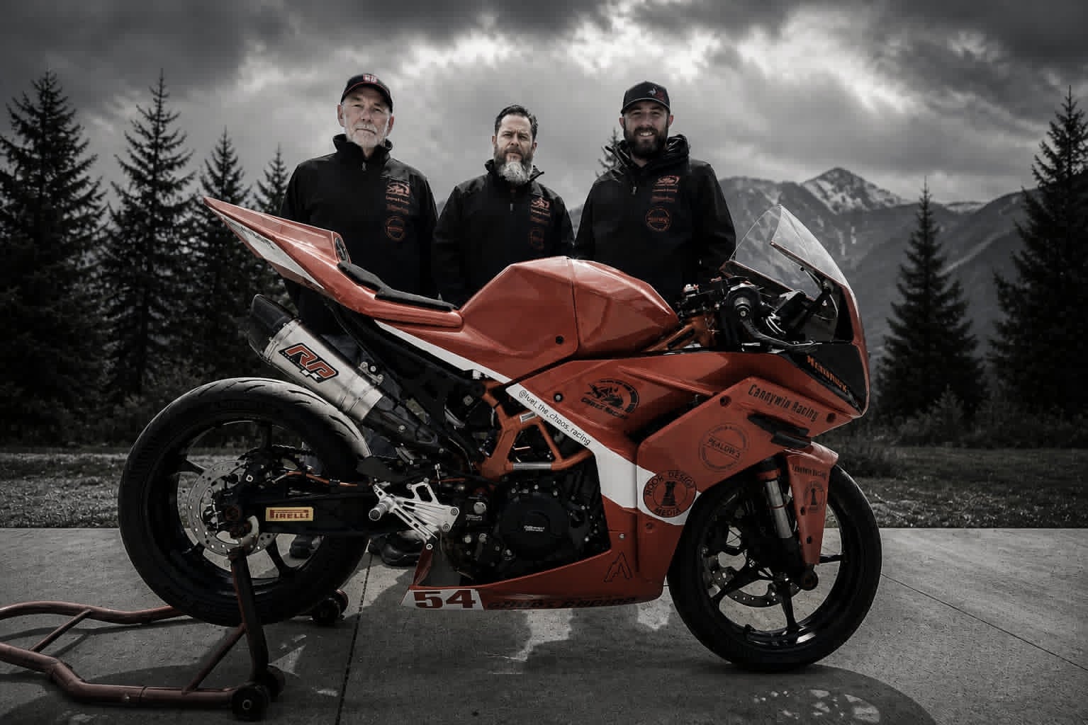 Fuel the Chaos team with race bike in the mountains
