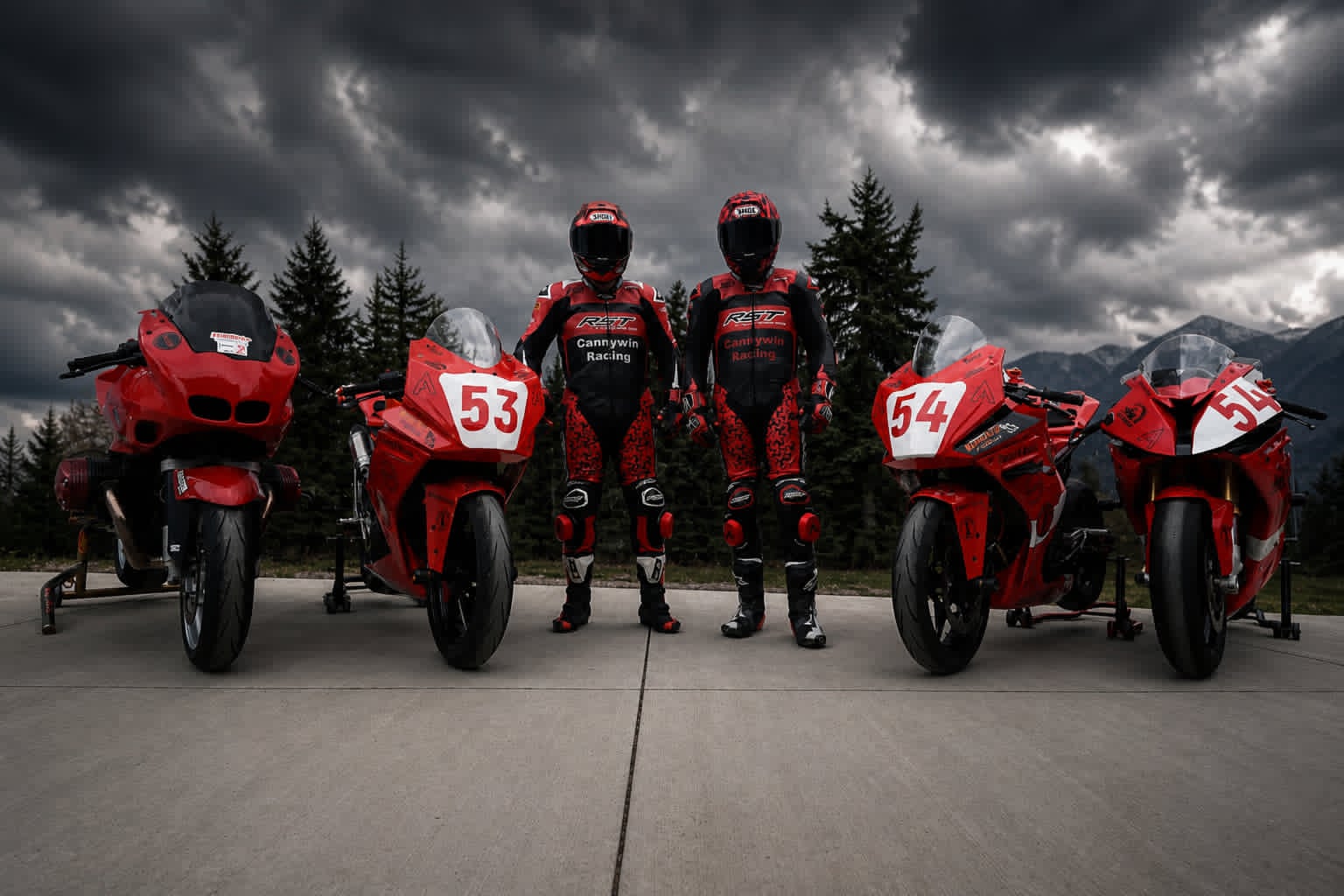 Fuel the Chaos riders and race bikes